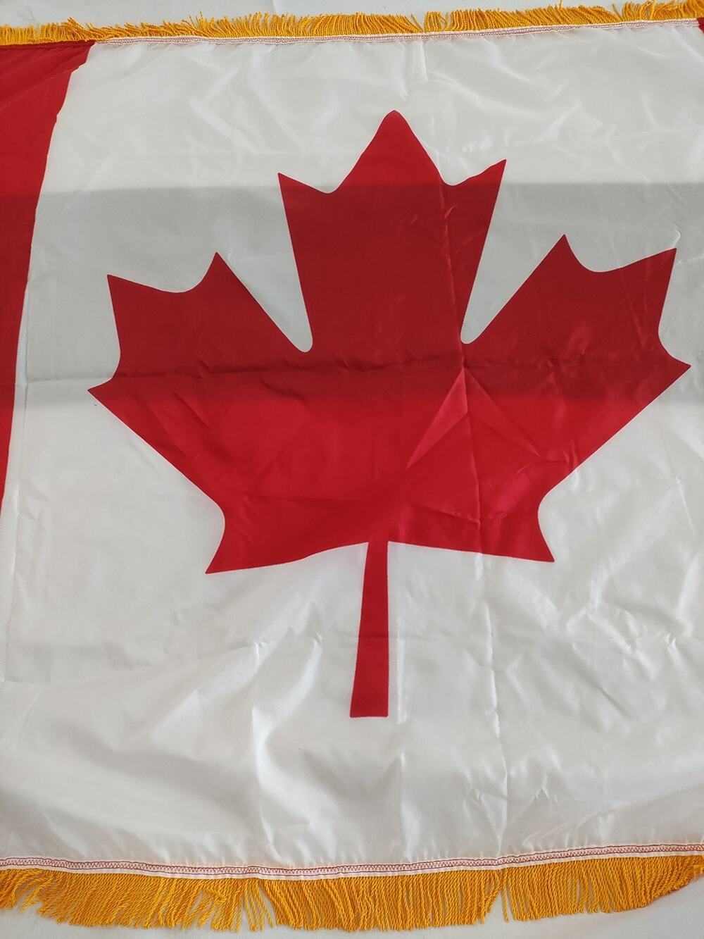Canada Flag 3x5 Ft Canadian Banner Yellow Fringe Maple Leaf